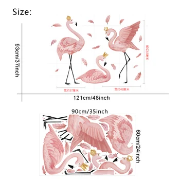 Didelis Flamingo Karalienė Sienų Lipdukai Gyvenimo Kambario, Miegamasis, Vaikų Kambarys Darželio Sienų Dekoras Meno Freskomis Baseboard Vinilo Lipdukai