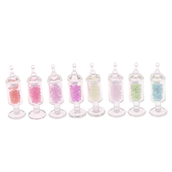 8 Spalvų 1/12 Miniatiūriniai Lėlių Priedai Mini Dervos Saldainiai Jar Modeliavimas Saldainiai, Butelis Modelis Žaislas Doll House Dekoro