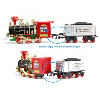 Šviesos ir Garsai Kalėdų Elektrinio Traukinio Rinkinį Geležinkelio Bėgių RC Žaislai, Kūdikių Namų Nuotolinio Valdymo Traukinių Rinkiniai Vaikams Dovanų