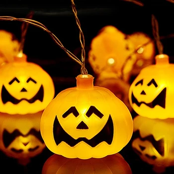Halloween Naktį LED Šviesos Moliūgų Serijos Kaukolė String Lempos Nešiojamų Moliūgų Žibintų Helovinas Lauko Apdailos Naktį Šviesos