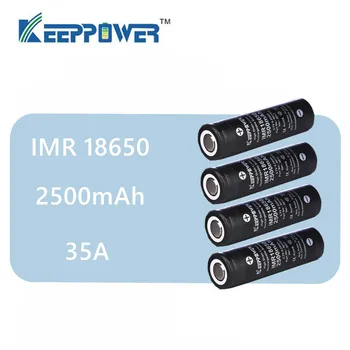 Originalus 4 vnt KeepPower IMR 18650 baterijos 2500mAh 35A max išleidimo li-ion maitinimo baterija 3.7 v lašas laivybos