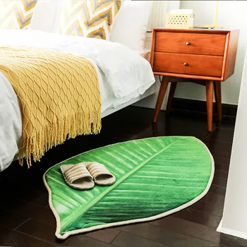 3D minkštas žalias lapas grindų kilimėlis modernaus stiliaus dekoro vonios kambarys, virtuvė, miegamasis, gyvenamasis kambarys grindų słomianka neslidus Kilimas namų dekoro