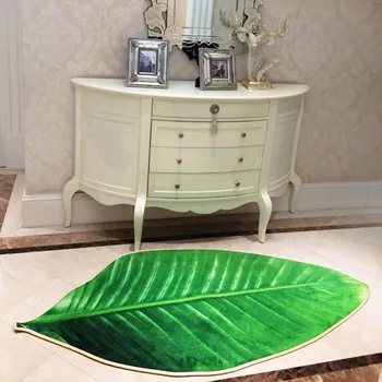 3D minkštas žalias lapas grindų kilimėlis modernaus stiliaus dekoro vonios kambarys, virtuvė, miegamasis, gyvenamasis kambarys grindų słomianka neslidus Kilimas namų dekoro