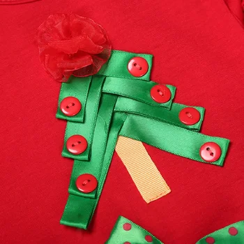 Kalėdų Kūdikio, Mergaitės Suknelė Medžio Vaikų Suknelės Siuvinėjimo Polka Dot Žalia Tutu Mergina Drabužius Vaikas Palaidinė Vestidos Jumper Apranga