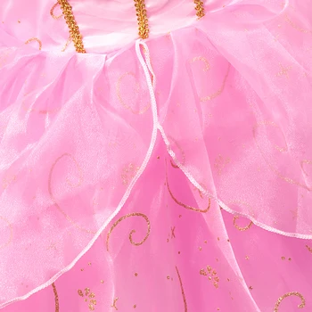 Rožinė Vasaros Suknelė Mergaitėms, Drabužiai Miegančioji Gražuolė Princesė Kostiumas Vaikas Aurora Vaidmuo Šalies Tiekimo Kamuolys Suknelė Gimtadienio Vestidos