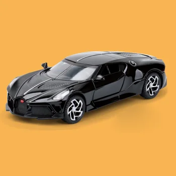 Karšto 1:32 masto ratų Bugattis La Voiture Noire super sport automobilio metalo modelį su šviesos ir garso diecast transporto priemonės traukti atgal, žaislai