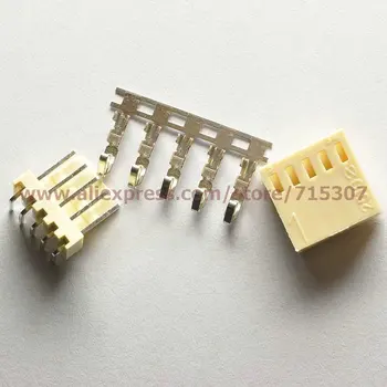 PHISCALE 100sets jungtis rinkiniai 2.54 mm KF2510 5pins, įskaitant kištuko+ dešinysis kampas 90 laipsnių pin lizdas+ terminalas