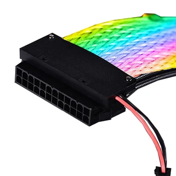 RGB 24PIN Maitinimo ilgiklis In-Line Tinklo Tipas Asinchroninis Šviesos Linijos Atšaka Neoninės Spalvos