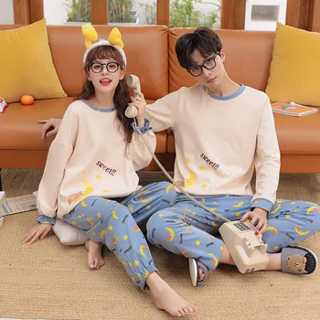 2020 Outono inverno pijamas para casais conjunto de pijamas amantes listra impressao de manga comprida pijamas para homens
