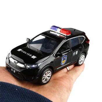 1:32 aukštos modeliavimas Honda CRV policijos automobilių live balso šešių durų realus sirena, garso ir lengvojo lydinio automobilio modelį žaislas dovanos