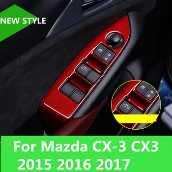 Stiklo jungiklis kėlimo paviršiaus pleistro Vidaus apdaila, ABS medžiagos, Automobilių aksesuarai Mazda CX-3 CX3 2016 2017