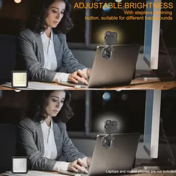 Mini 49 LED Užpildyti Šviesos Trikojis Laikiklis Desktop Kameros Užpildyti Lempos Kamera, Kompiuteris Nešiojamas Vaizdo Konferencijoje Užpildyti Šviesos Gyvis Scoket