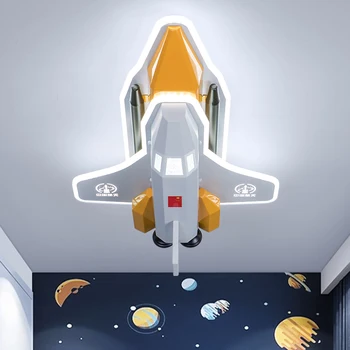 Vaikų kambario lempos kūrybos paprasta šiuolaikinių kosminių raketų lempos Amerikietis berniukas miegamasis led orlaivių lubų lempa