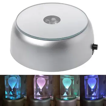 4-LED Apvalus Šviesos Bazės Lazerio Šviesa Stovo Laikiklį Kokteilis Kristalų Stiklas Skaidrus Objektų Ekranas