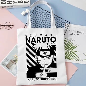 Naruto džiuto pirkinių krepšys krepšys drobės shopper perdirbti maišą maisto maišą grynųjų boodschappentas bolsas ecologicas bolsas reutilizables