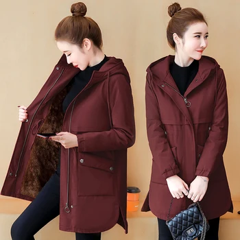 Žiemos Ilgos, Paltai Ir Striukės Moterims 2020 Gobtuvu Plius Dydis Drabužių, Negabaritinių Zipup Vintage Megztinis Storas Šiltas Korėjos Mados