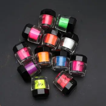12 Neoninės Spalvos Pigmento Miltelių Juodos Šviesos UV Reaktyvus Liuminescencinės Pigmento, Makiažas, Nagų Dailės Sakai Papuošalai Priėmimo Amatų Įrankis
