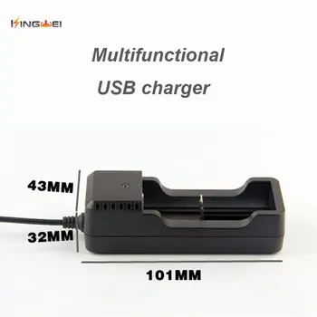 1 Vnt KingWei NK-203 USB Vieną Akumuliatoriaus Įkroviklio 18650 18350 16340 14500 10440 3.7 V, Li-Ion Baterija