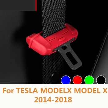 Už TESLA MODELX MODELIS X-2018 M. 1PC Automobilio Sėdynės Diržo Sagties Kištukas Apsaugine danga Atveju Anti-Scratch Dulkių Prevencijos Priedai