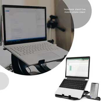 Aukščio Reguliavimas Nešiojamas Stovas Macbook Lenovo Kompiuteris 360 Laipsnių Besisukantis Apačioje Nešiojamojo Kompiuterio Aušinimo Padas Laikiklis Telefono Stovas