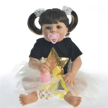 57cm viso kūno silikono reborn baby lėlės, žaislai tikroviška žavinga kolekcionuojamos lėlės bebe vaikams Kalėdų dovanos maudytis žaislas vaikams bonecas