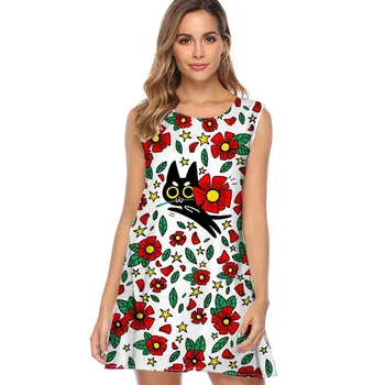 Moterų Vasaros Boho Suknelė 2019 Geometrinis Gėlių Spausdinti Derliaus Linija, Laisvi Šifono Suknelė Seksualus Mini Trumpas Paplūdimio Suknelės Sundress