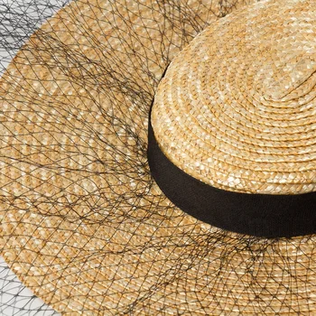 202004-HH7314 naujas rankų darbo šiaudų ilgu kaspinu atostogų lady saulės bžūp moterų laisvalaikio skrybėlę
