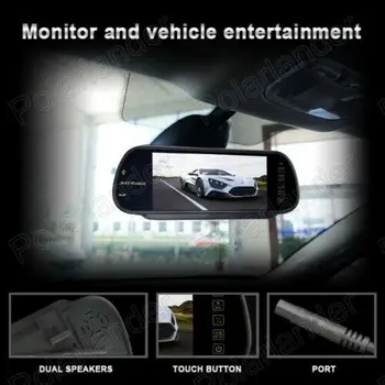 7 colių 480x234 Spalvų TFT LCD atbulinės eigos prioritetas automobilį atbuline galinis veidrodis stebėti, USB, SD Uosto MP5 FM siųstuvas, skirtas galinio vaizdo kamera