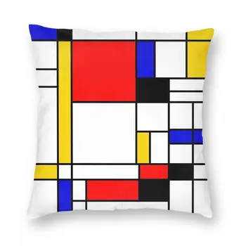 Bauhaus Mondrian Stiliaus Mesti Pagalvę Padengti Poliesterio Pagalvėles už Sofos Abstrakčių Geometrinių Meno Kūrybos Pagalvėlių Apvalkalus