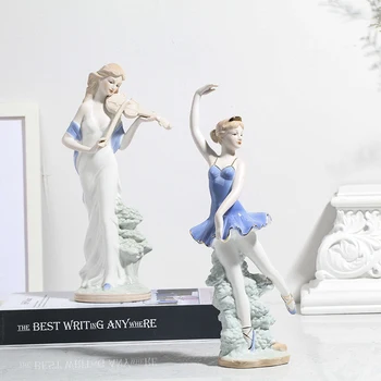 Elegantiškas Vakarų Lady Mini Modelis Skulptūra Namų Apdailos Keramika, Papuošalai Amatų Stalo Dekoro Figūrėlės Vitrina Modelis