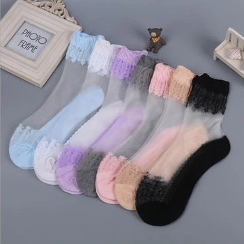 Nėriniai Siuvinėjimo, Šilko kojinių, Skaidraus Stiklo Kristalų Ruožas Moterų Kojinės
