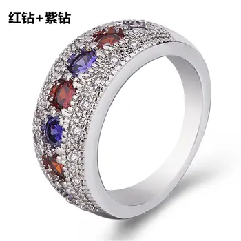 Kūrybingi papuošalai karšto pardavimo bohemijos žiedas moterų ugnies spalvos cirkonis spalvos deimantas, deimanto žiedas papuošalai
