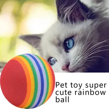 Šuo kamuolys gumos Mielas kamuolys šuns žaislas kamuolys vokalo molinis vaivorykštė kamuolys pet spalvinga bell ball
