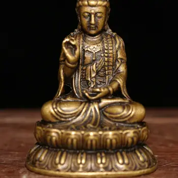 Sendinto Žalvario Rankų Darbas Derliaus Kolekcines Kinijos Lotus Kwan-Yin Bodhisatvos Statula