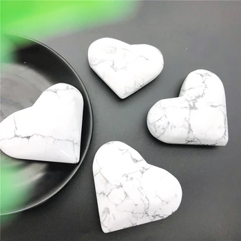 1pc Gamtos Didelis Baltas Turkis Širdies Formos Kristalų Širdies Dovana Gydymo Kristalų, Natūralių Akmenų ir Mineralų