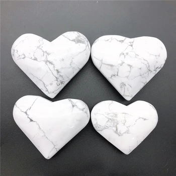 1pc Gamtos Didelis Baltas Turkis Širdies Formos Kristalų Širdies Dovana Gydymo Kristalų, Natūralių Akmenų ir Mineralų