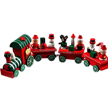 Medinių Kalėdų Traukinys Dažytos Santa/meška Kalėdos Vaikas Žaislų, Dovanų Kalėdų Ornamentu Pakabukas Apdaila #F