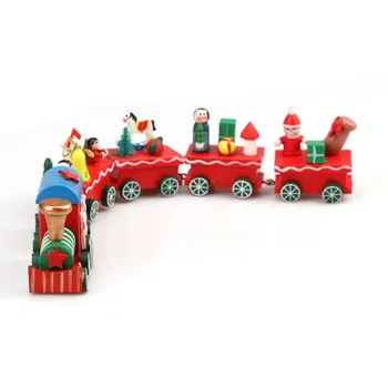 Medinių Kalėdų Traukinys Dažytos Santa/meška Kalėdos Vaikas Žaislų, Dovanų Kalėdų Ornamentu Pakabukas Apdaila #F