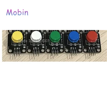5vnt/daug Elektroniniai Blokai Big KeyButton Modulis Mygtuką 5 Modulis spalva/daug Penkis Pagrindinius Modulis, aukščiausios kokybės, Nemokamas pristatymas