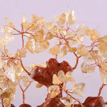 Vario Viela Apvynioti gyvybės Medis Natūralaus Akmens Karoliukai, Geltoni Kristalų Turto kviečia Sėkmės Papuošalų Medis 1Pcs N120