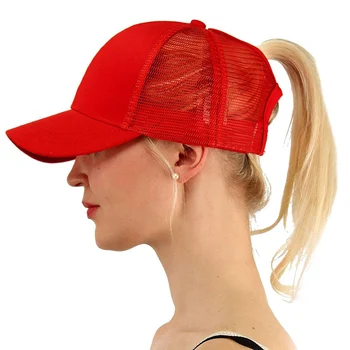 Blizgučiai plaukai surišti į uodegą Beisbolo kepuraitę Moterų Nepatogus Bun Reguliuojamas Snapback Hip-Hop Skrybėlę tinklelis Beisbolo Atsitiktinis Ponios Sportinės Kepurės Skrybėlės