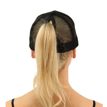 Blizgučiai plaukai surišti į uodegą Beisbolo kepuraitę Moterų Nepatogus Bun Reguliuojamas Snapback Hip-Hop Skrybėlę tinklelis Beisbolo Atsitiktinis Ponios Sportinės Kepurės Skrybėlės