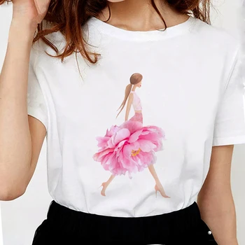 2020 Mados Gėlių Gėlių T Marškinėliai Moterims Vasaros harajuku Lady marškinėliai Minkštos Medvilnės grafinis tees moterų Baltos Viršūnės