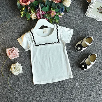 2019 Mergina Kūdikių Vasaros Drabužių Rinkinį White T marškiniai+Džinsai, Sijonai,Mergaites, Vaikai, Mada Atsitiktinis Kostiumas Vaikams Drabužių Rinkiniai