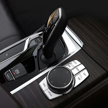 5vnt Sidabro ABS Multi Media Mygtukai Padengti Apdaila Lipdukas Tinka BMW 2 3 4 5 6 X5 X6 Serija
