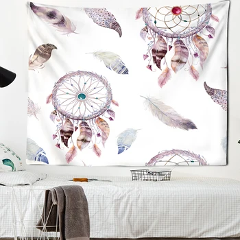 Šiuolaikinės plunksnų gėlių spausdinti sienos kabo gyvenimo kambario, miegamasis gobelenas trinkelėmis namų puošybai