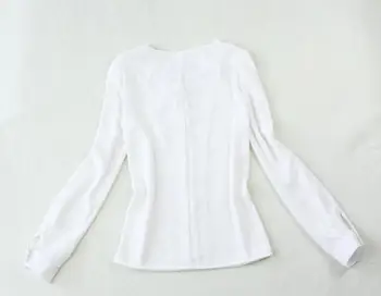Mados kostiumą moterų vasaros Nauji aukštos kokybės OLIS balta atvartas ilgomis rankovėmis marškinėliai, + krepšys klubo 