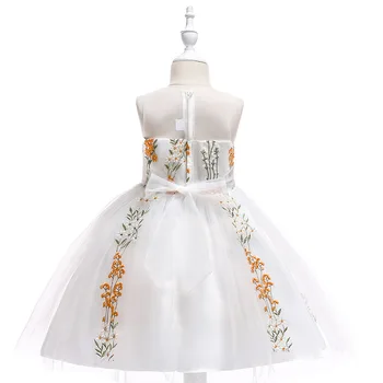Išgalvotas Vaikai Mergina Vestuvių 3D Siuvinėjimas, Gėlių Mergaitės Suknelė Princesė Partijos Inscenizacija Formalią Suknelę, Promenadzie Mažai Kūdikio Gimtadienio Drabužiai 8