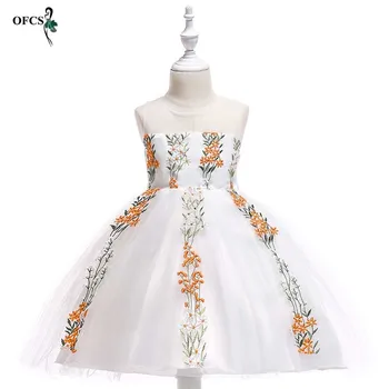Išgalvotas Vaikai Mergina Vestuvių 3D Siuvinėjimas, Gėlių Mergaitės Suknelė Princesė Partijos Inscenizacija Formalią Suknelę, Promenadzie Mažai Kūdikio Gimtadienio Drabužiai 8