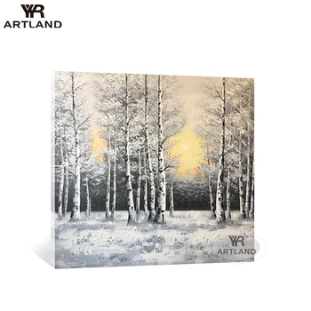 Kalėdų dovana Rankų darbo naftos tapyba ant drobės žiemos miško kraštovaizdžio sienos meno nuotrauką gyvenimo kambario, miegamasis įrėminti nr.